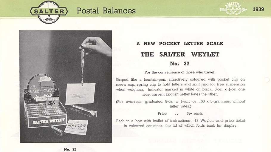 deel pagina Salter catalogus 1939