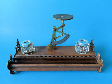 inkstand with letter scale, maker unknown