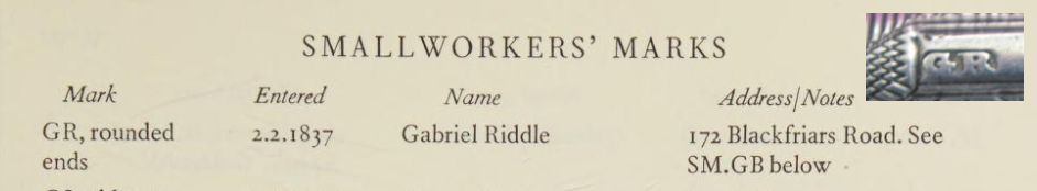 Riddle smallworkers' mark GR
