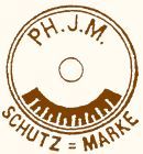 eerste logo Philipp Jakob Maul, van juni 1888 tot juni 1898