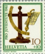 letter scale on Swiss stamp 1982